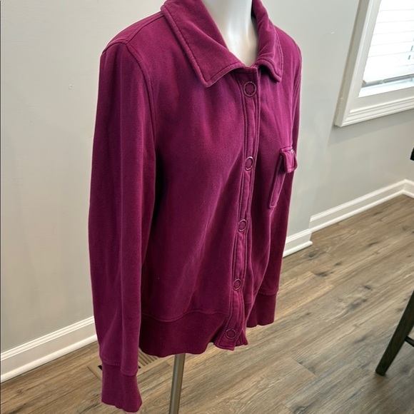 Roxy Large Snap Up Sweater Jacket Magenta Fuschia - Picture 5 of 9